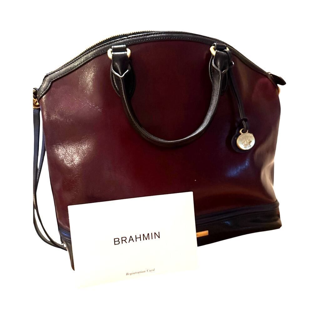 NWT Brahmin Large Duxbury Satchel Bag in Tart Westport